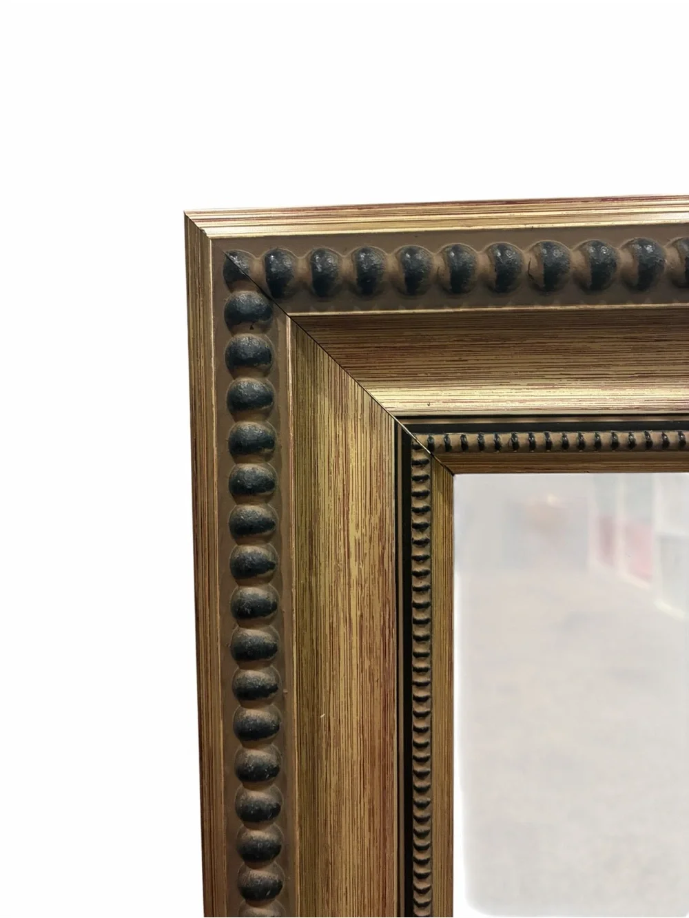2 20.5”x24.5” vintage style wall mirrors feature a champagne gold frame